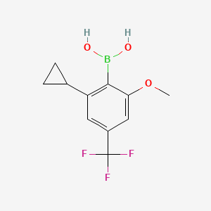 molecular formula C11H12BF3O3 B13937940 (2-Cyclopropyl-6-methoxy-4-(trifluoromethyl)phenyl)boronic acid 