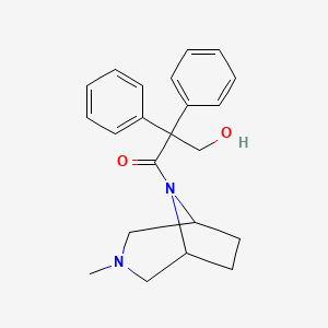 molecular formula C22H26N2O2 B13938041 3-Hydroxy-1-(3-methyl-3,8-diazabicyclo[3.2.1]octan-8-yl)-2,2-diphenylpropan-1-one CAS No. 63200-44-2