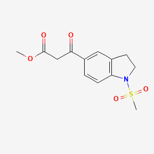 3-(1-Methanesulfonyl-2,3-dihydro-1H-indol-5-yl)-3-oxo-propionic acid methyl ester