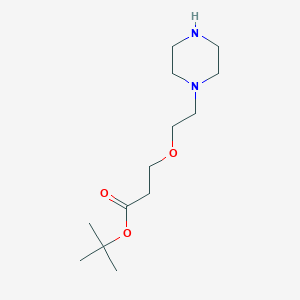 molecular formula C13H26N2O3 B13938172 Tert-butyl 3-(2-(piperazin-1-yl)ethoxy)propanoate 