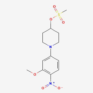 molecular formula C13H18N2O6S B1393829 1-(3-Methoxy-4-nitrophenyl)-4-piperidinyl methanesulfonate CAS No. 1242268-02-5