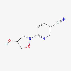 molecular formula C9H9N3O2 B1393830 6-(4-Hydroxy-1,2-oxazolidin-2-yl)pyridine-3-carbonitrile CAS No. 1242267-98-6