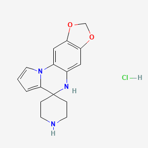 molecular formula C16H18ClN3O2 B1393831 12',14'-二氧杂-2',8'-二氮杂螺[哌啶-4,7'-四环[7.7.0.0^{2,6}.0^{11,15}]十六烷]-1'(9'),3',5',10',15'-五烯盐酸盐 CAS No. 1242267-95-3