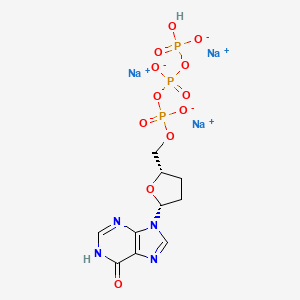 molecular formula C10H12N4Na3O12P3 B13938364 trisodium;[oxido-[oxido-[[(2S,5R)-5-(6-oxo-1H-purin-9-yl)oxolan-2-yl]methoxy]phosphoryl]oxyphosphoryl] hydrogen phosphate 
