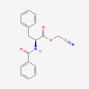 molecular formula C18H16N2O3 B13938381 Alanine, N-benzoyl-3-phenyl-, cyanomethyl ester, L- CAS No. 64187-45-7