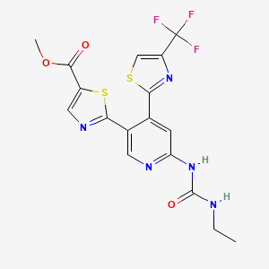 molecular formula C17H14F3N5O3S2 B13938416 Methyl 2-(6-(3-ethylureido)-4-(4-(trifluoromethyl)thiazol-2-yl)pyridin-3-yl)thiazole-5-carboxylate 