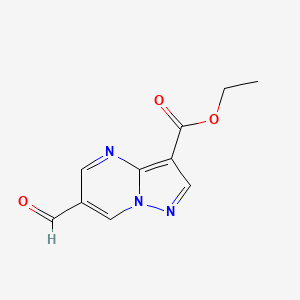 molecular formula C10H9N3O3 B1393842 Ethyl 6-formylpyrazolo[1,5-a]pyrimidine-3-carboxylate CAS No. 1160264-04-9