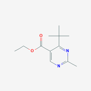 molecular formula C12H18N2O2 B13938422 Ethyl 4-tert-butyl-2-methylpyrimidine-5-carboxylate CAS No. 127957-91-9