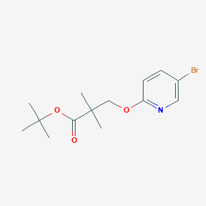 molecular formula C14H20BrNO3 B13938494 Tert-butyl 3-((5-bromopyridin-2-yl)oxy)-2,2-dimethylpropanoate 