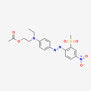 molecular formula C19H22N4O6S B13938510 Ethanol, 2-[ethyl[4-[[2-(methylsulfonyl)-4-nitrophenyl]azo]phenyl]amino]-, acetate (ester) CAS No. 62554-89-6