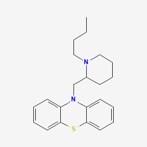 molecular formula C22H28N2S B13938520 Phenothiazine, 10-((N-butyl-2-piperidyl)methyl)- CAS No. 63833-96-5