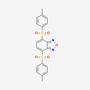 molecular formula C20H16N2O5S2 B13938553 Benzofurazan, 4,7-bis((4-methylphenyl)sulfonyl)- CAS No. 53886-93-4