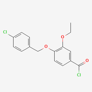 molecular formula C16H14Cl2O3 B1393856 4-[(4-Chlorobenzyl)oxy]-3-ethoxybenzoyl chloride CAS No. 1160251-15-9