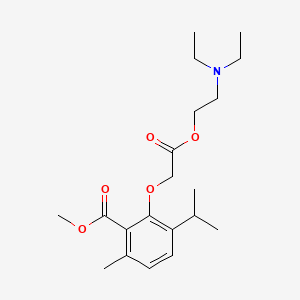 molecular formula C20H31NO5 B13938587 Acetic acid, (6-isopropyl-2-methoxycarbonyl-3-methylphenoxy)-, 2-(diethylamino)ethyl ester CAS No. 52073-15-1