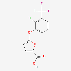molecular formula C12H6ClF3O4 B1393859 5-[2-Chloro-3-(trifluoromethyl)phenoxy]-2-furoic acid CAS No. 1160264-57-2