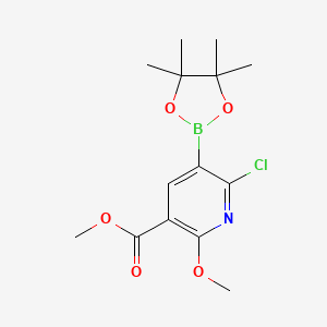 molecular formula C14H19BClNO5 B13938614 Methyl 6-chloro-2-methoxy-5-(4,4,5,5-tetramethyl-1,3,2-dioxaborolan-2-YL)nicotinate 
