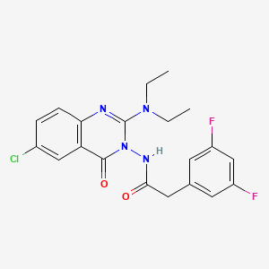 molecular formula C20H19ClF2N4O2 B13938726 N-(6-chloro-2-diethylamino-4-oxo-4H-quinazolin-3-yl)-2-(3,5-difluorophenyl)acetamide 