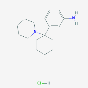 molecular formula C17H27ClN2 B1393882 3-(Piperidylcyclohexyl)aniline hydrochloride CAS No. 1211430-30-6