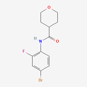 molecular formula C12H13BrFNO2 B13938955 n-(4-Bromo-2-fluorophenyl)tetrahydro-2h-pyran-4-carboxamide 