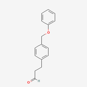 molecular formula C16H16O2 B13938966 Benzenepropanal, 4-(phenoxymethyl)- CAS No. 64264-20-6