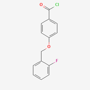 molecular formula C14H10ClFO2 B1393898 4-[(2-Fluorobenzyl)oxy]benzoyl chloride CAS No. 1160249-64-8