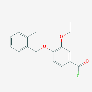 molecular formula C17H17ClO3 B1393900 3-Ethoxy-4-[(2-methylbenzyl)oxy]benzoyl chloride CAS No. 1160251-05-7
