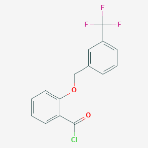 molecular formula C15H10ClF3O2 B1393902 2-{[3-(Trifluoromethyl)benzyl]oxy}benzoyl chloride CAS No. 1160260-62-7