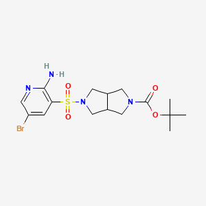 molecular formula C16H23BrN4O4S B13939034 tert-butyl 5-(2-amino-5-bromopyridine-3-ylsulfonyl)hexahydropyrrolo[3,4-c]pyrrole-2(1H)-carboxylate 