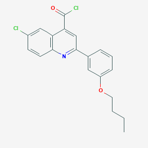 molecular formula C20H17Cl2NO2 B1393905 2-(3-丁氧苯基)-6-氯喹啉-4-酰氯 CAS No. 1160263-44-4