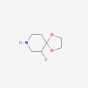 molecular formula C7H12FNO2 B13939052 6-Fluoro-1,4-dioxa-8-azaspiro[4.5]decane 