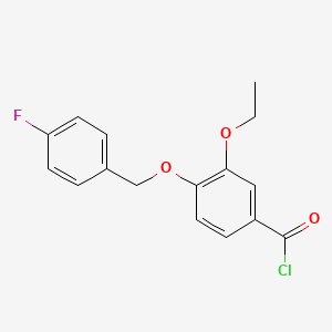 molecular formula C16H14ClFO3 B1393909 3-Ethoxy-4-[(4-fluorobenzyl)oxy]benzoyl chloride CAS No. 1160251-11-5