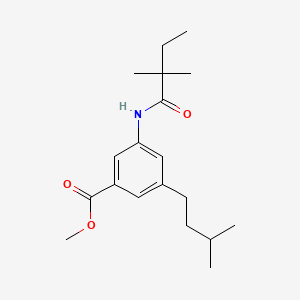 molecular formula C19H29NO3 B13939154 Methyl 3-(2,2-dimethylbutanoylamino)-5-(3-methylbutyl)benzoate CAS No. 55044-20-7