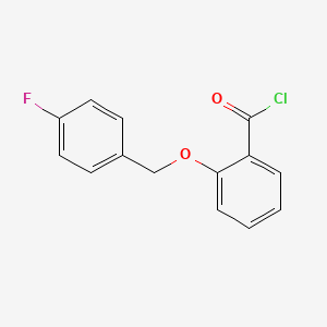 molecular formula C14H10ClFO2 B1393917 2-[(4-Fluorobenzyl)oxy]benzoyl chloride CAS No. 926025-98-1