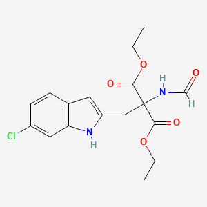 molecular formula C17H19ClN2O5 B13939241 diethyl 2-[(6-chloro-1H-indol-2-yl)methyl]-2-formamidopropanedioate 