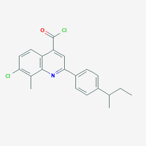 molecular formula C21H19Cl2NO B1393927 2-(4-仲丁基苯基)-7-氯-8-甲基喹啉-4-酰氯 CAS No. 1160256-23-4