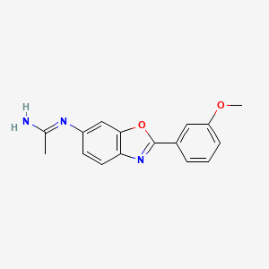molecular formula C16H15N3O2 B13939282 n-[2-(3-Methoxyphenyl)benzoxazol-6-yl]acetamidine 
