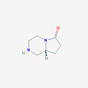 molecular formula C7H12N2O B139393 (R)-Hexahydropyrrolo[1,2-a]pyrazin-6(2H)-one CAS No. 151763-89-2
