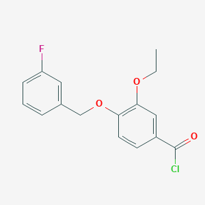 molecular formula C16H14ClFO3 B1393930 3-Ethoxy-4-[(3-fluorobenzyl)oxy]benzoyl chloride CAS No. 1160251-13-7