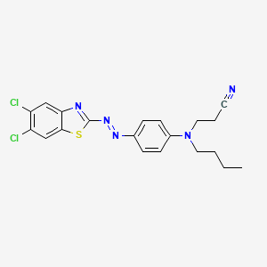 molecular formula C20H19Cl2N5S B13939355 Propanenitrile, 3-(butyl(4-((5,6-dichloro-2-benzothiazolyl)azo)phenyl)amino)- CAS No. 61852-41-3