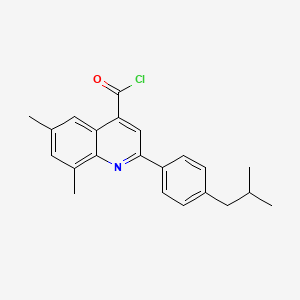 molecular formula C22H22ClNO B1393937 2-(4-Isobutylphenyl)-6,8-dimethylquinoline-4-carbonyl chloride CAS No. 1160262-72-5