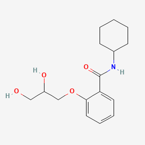 molecular formula C16H23NO4 B13939371 N-Cyclohexyl-o-(2,3-dihydroxy)propoxybenzamide CAS No. 63887-14-9