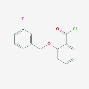 molecular formula C14H10ClFO2 B1393940 2-[(3-Fluorobenzyl)oxy]benzoyl chloride CAS No. 1160250-82-7