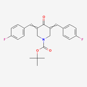 molecular formula C24H23F2NO3 B13939444 Tert-butyl 3,5-bis[(4-fluorophenyl)methylidene]-4-oxopiperidine-1-carboxylate 