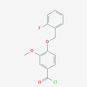 molecular formula C15H12ClFO3 B1393948 4-[(2-氟苄基)氧基]-3-甲氧基苯甲酰氯 CAS No. 926028-23-1