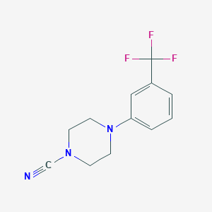 molecular formula C12H12F3N3 B13939482 Piperazine, 1-cyano-4-[3-(trifluoromethyl)phenyl]- CAS No. 827322-76-9