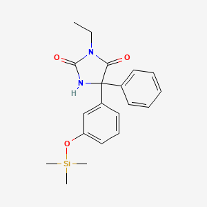 molecular formula C20H24N2O3Si B13939663 3-Ethyl-5-phenyl-5-(3-trimethylsilyloxyphenyl)imidazolidine-2,4-dione CAS No. 57326-24-6