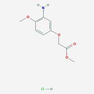 molecular formula C10H14ClNO4 B1393967 甲基(3-氨基-4-甲氧基苯氧基)乙酸盐酸盐 CAS No. 1211449-17-0