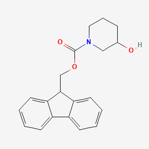 molecular formula C20H21NO3 B1393972 (9H-fluoren-9-yl)methyl 3-hydroxypiperidine-1-carboxylate CAS No. 1072502-05-6
