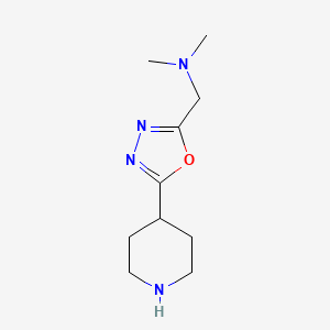 molecular formula C10H18N4O B1393973 N,N-dimethyl-1-(5-(piperidin-4-yl)-1,3,4-oxadiazol-2-yl)methanamine CAS No. 949100-23-6