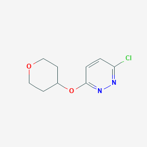 molecular formula C9H11ClN2O2 B1393988 3-氯-6-(四氢-2H-吡喃-4-氧基)吡ridazine CAS No. 1251393-78-8